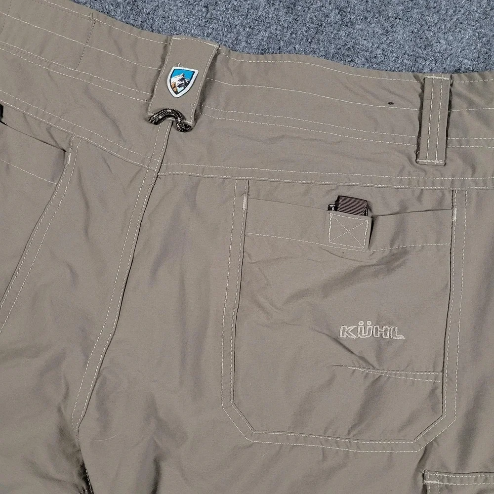 Kuhl Shorts Mens 34 Beige Cargo Hiking Quick Dry Stretch Nylon Outdoor Pockets - Picture 8 of 8